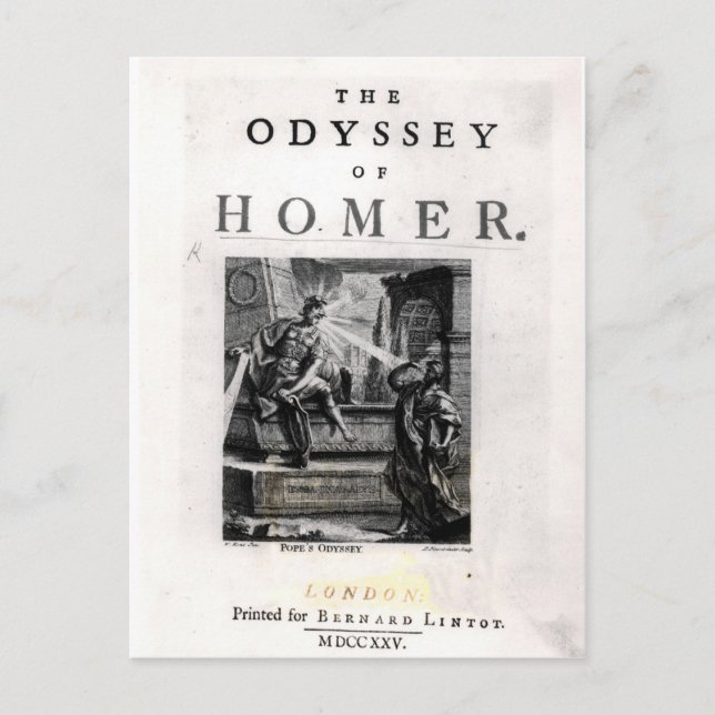 Title page for 'The Odyssey' by Homer Postcard (Front)
