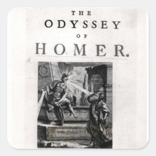 Title page for 'The Odyssey' by Homer Square Sticker