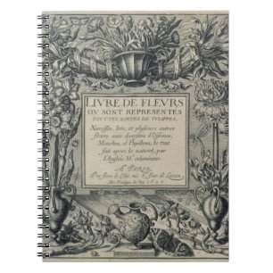 Title page from 'Livre des Fleurs' by Jean Le Cler Notebook