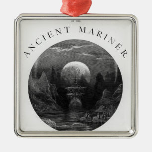 Title page from 'The Rime of the Ancient Mariner' Metal Ornament