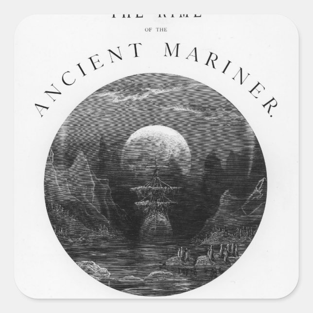 Title page from 'The Rime of the Ancient Mariner' Square Sticker (Front)