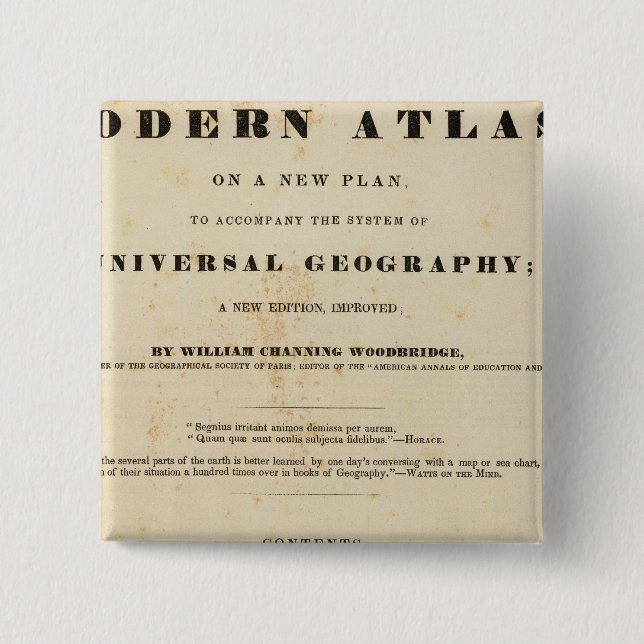 Title Page Modern atlas 2 Inch Square Button (Front)
