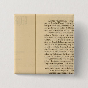 Title Page of 1874 Mexico Atlas 2 Inch Square Button