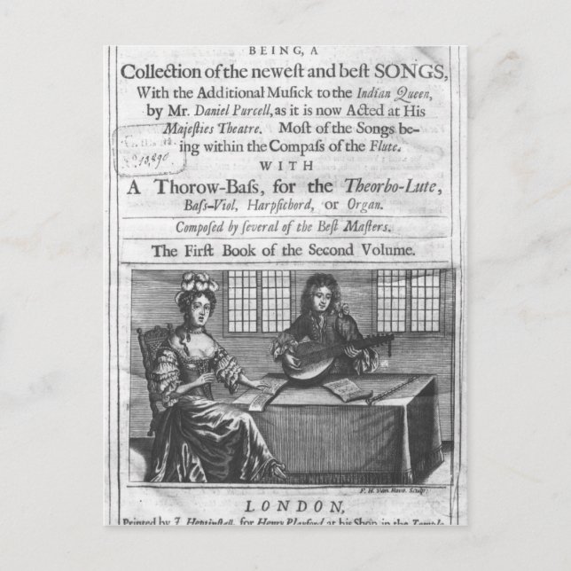 Title page of 'Deliciae Musicae' Postcard (Front)