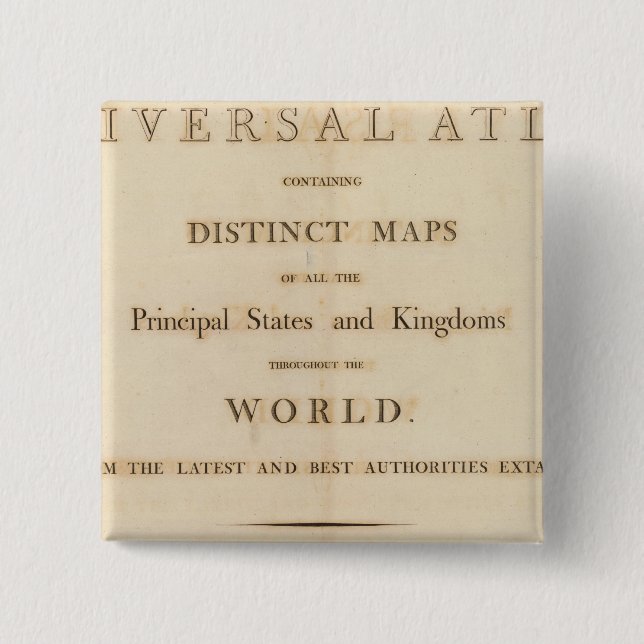 Title Page of New universal atlas 2 Inch Square Button (Front)
