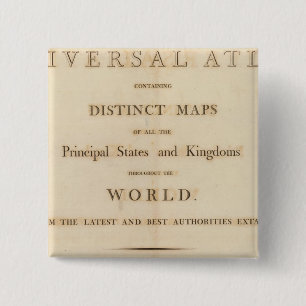 Title Page of New universal atlas 2 Inch Square Button