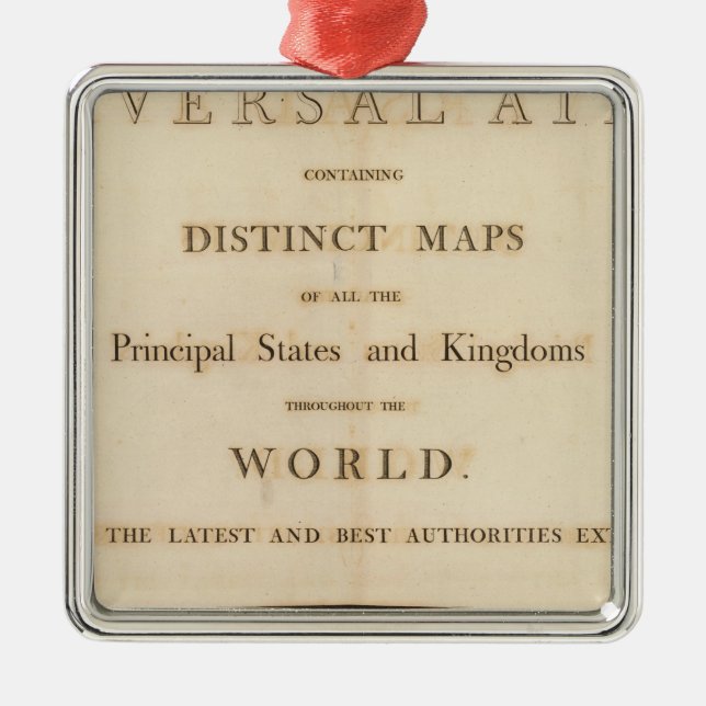 Title Page of New universal atlas Metal Ornament (Front)