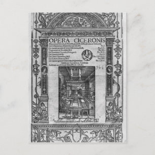 Title page of 'Opera Ciceronis', published 1520 Postcard