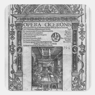 Title page of 'Opera Ciceronis', published 1520 Square Sticker