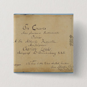 Title page of the 'Brandenburg Concertos' 2 Inch Square Button