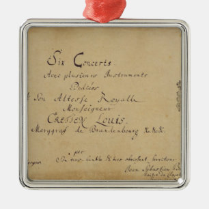 Title page of the 'Brandenburg Concertos' Metal Ornament