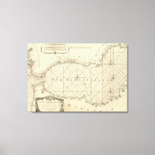 Title Page of the Mediterranean Sea Map Canvas Print