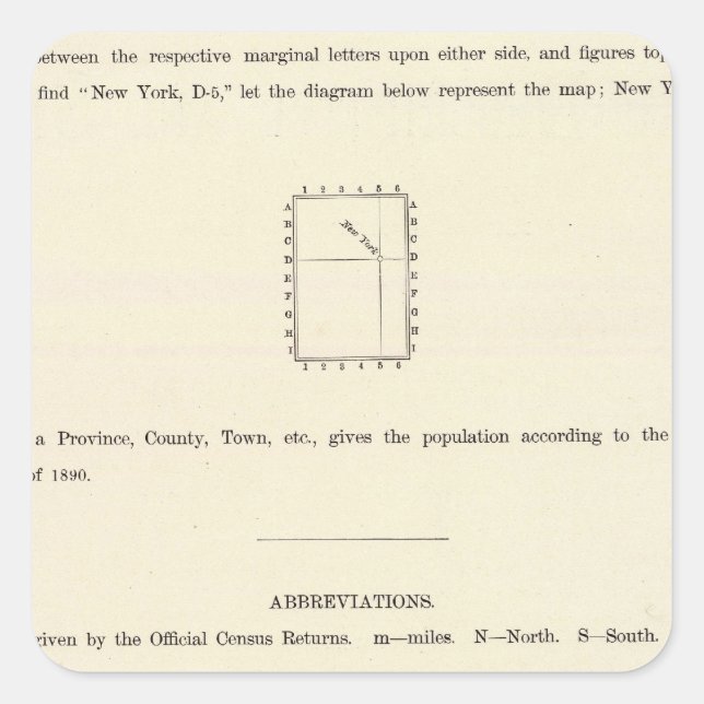 Title Page of Verso Indexed Atlas Square Sticker (Front)