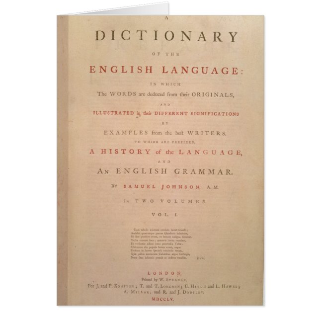 Title page of volume I of the English (Front)