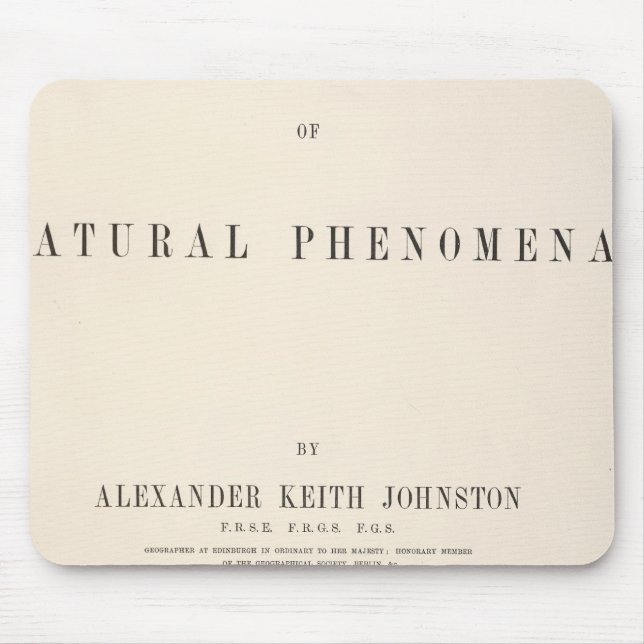 Title Page Physical atlas of natural phenomena Mouse Pad (Front)