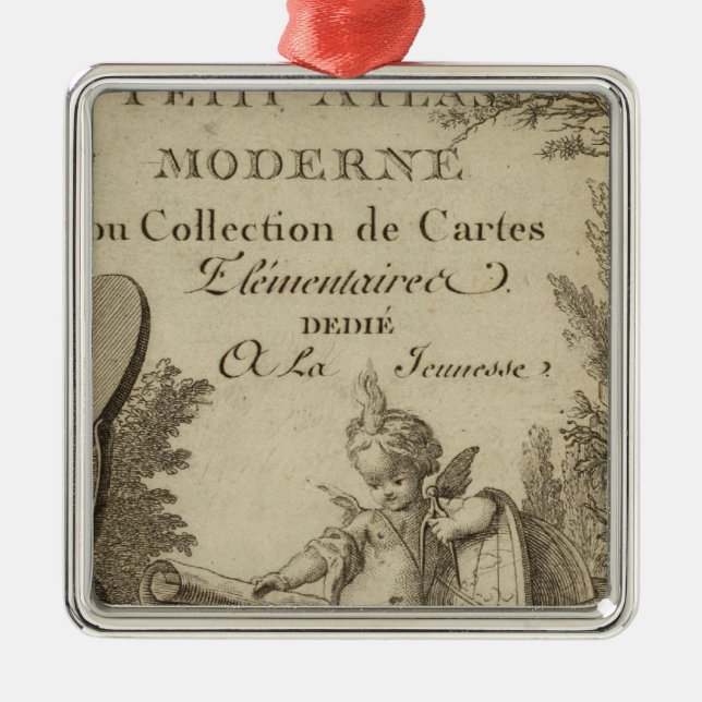 Title Page Small modern atlas Metal Ornament (Front)