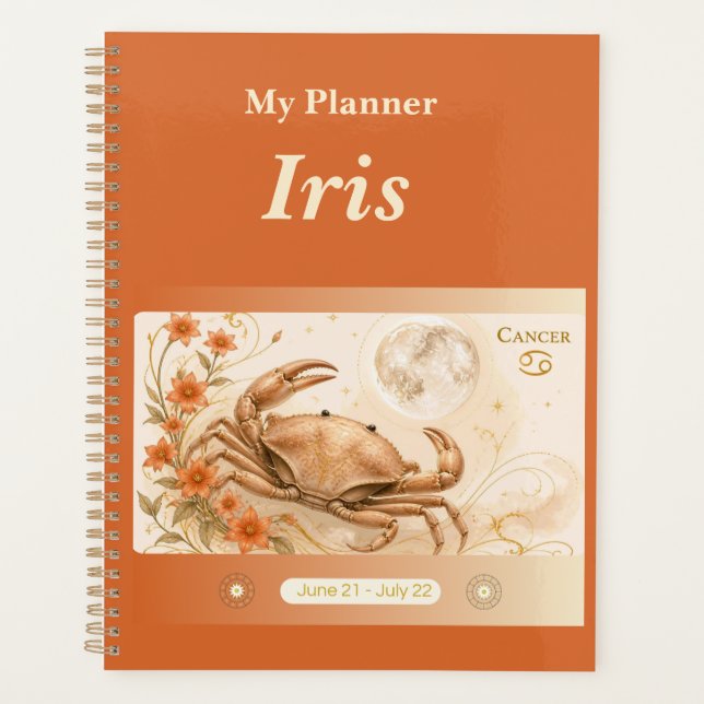 title: Personalized Cancer Zodiac Planner  (Front)
