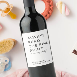 Title: Personalized Editable Baby Announcement  Wine Label