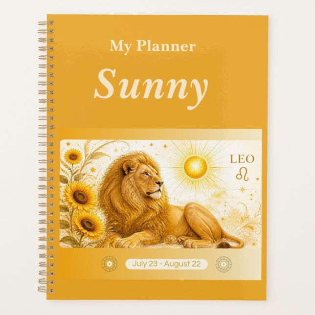 title: Personalized Leo Zodiac Planner  (Front)
