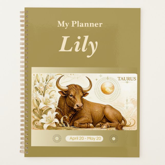 title: Personalized Taurus Zodiac Planner  (Front)