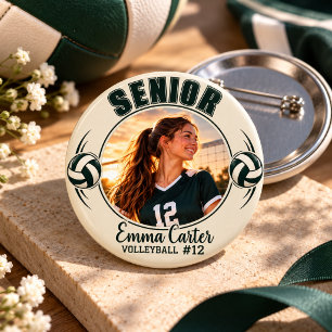 Title: Personalized Volleyball Senior Night Photo 2 Inch Round Button