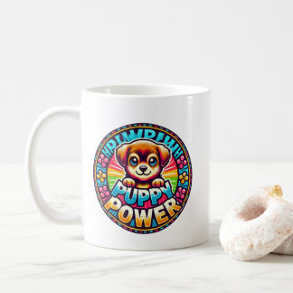 Title: Puppy Power - Cute & Colourful Dog Coffee Mug
