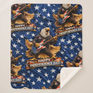 Title rock in American Eagle happy Independence Da Sherpa Blanket
