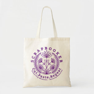 Title:  “Scrapbookers - Cut, Paste and Repeat” Tote Bag