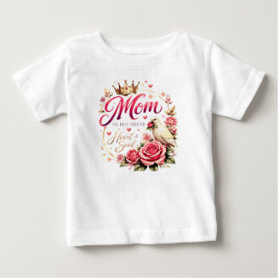 🌸 Title (SEO + Trending) Mom Crown Rose Design –  Baby T-Shirt