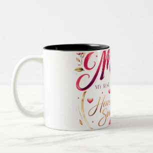 🌸 Title (SEO + Trending) Mom Crown Rose Design – Two-Tone Coffee Mug
