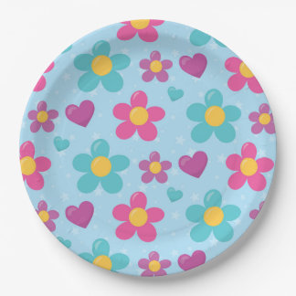 Title: Star-Dusted Blooms Tableware Paper Plate
