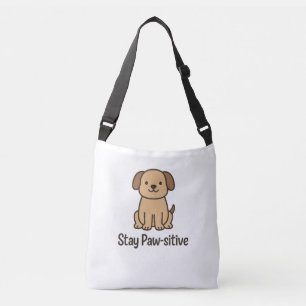 Title: Stay Paw-sitive – Cute Dog Design with Posi Crossbody Bag