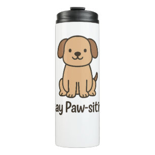 Title: Stay Paw-sitive – Cute Dog Design with Posi Thermal Tumbler