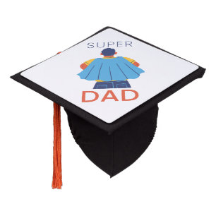 Title Super Dad Superhero Cape Diamond Sticker Graduation Cap Topper