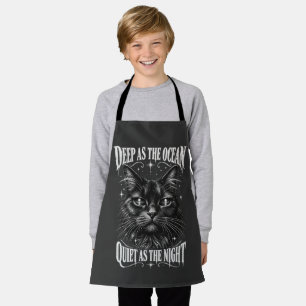 Title: Vintage Black White Celestial Maine Coon Ca Apron