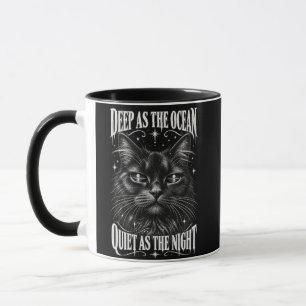 Title: Vintage Black White Celestial Maine Coon Ca Mug