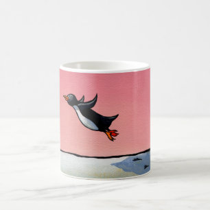 Titled: Eternal Optimist - ambitious penguin art Coffee Mug