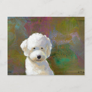 Titled: I'm Thinking About It - adorable white dog Postcard