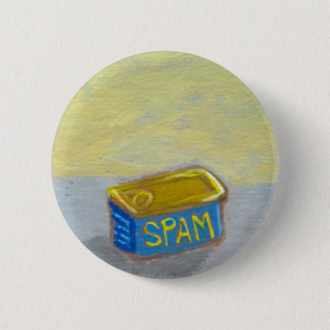 Titled: Spam and Eggs - fun breakfast art chicken 2 Inch Round Button (Front)
