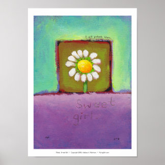 Titled: Sweet Girl - flower caring protect them Poster