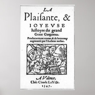 Titlepage of 'Gargantua' by Francois Rabelais Poster