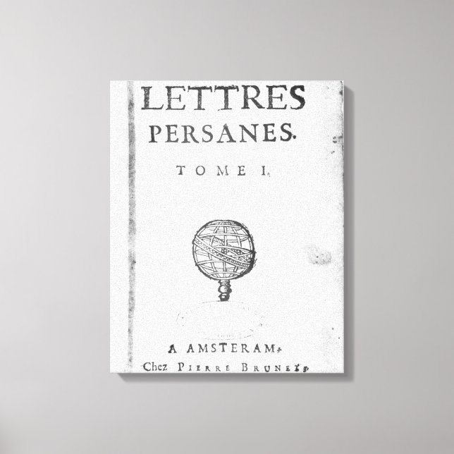 Titlepage of 'Les Lettres Persanes' Canvas Print (Front)