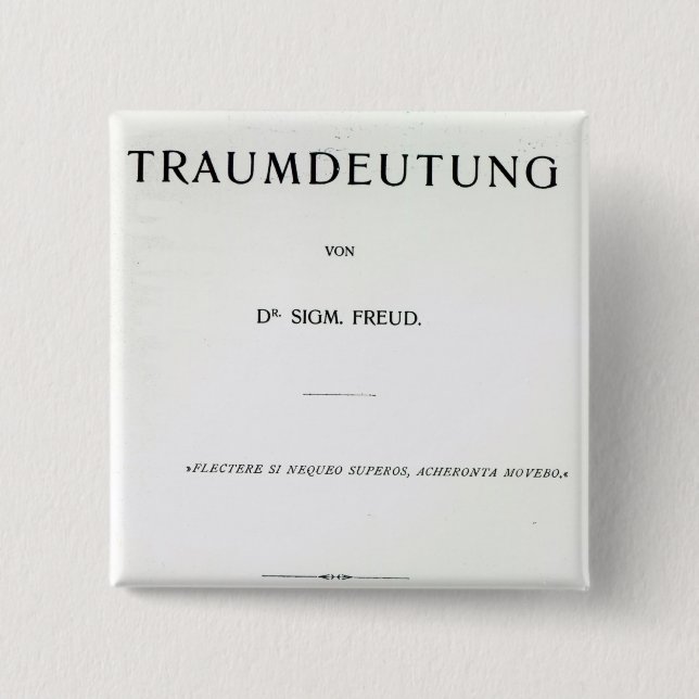 Titlepage to Die Traumdeutung by Sigmund Freud 2 Inch Square Button (Front)