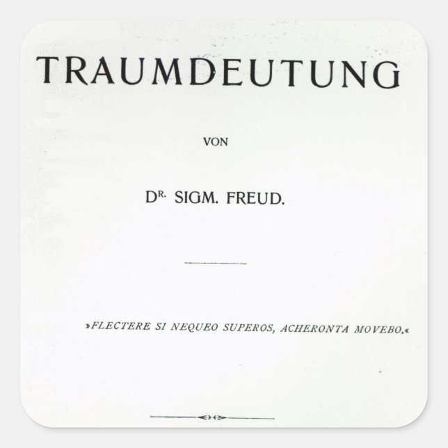 Titlepage to Die Traumdeutung by Sigmund Freud Square Sticker (Front)