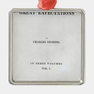 Titlepage to Great Expectations by Charles Metal Ornament