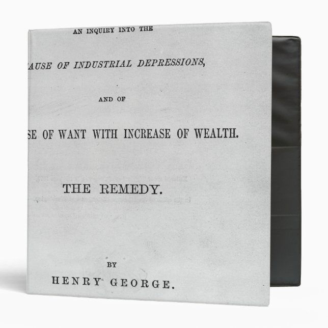 Titlepage to 'Progress and Poverty' Binder (Front/Inside)