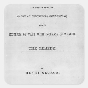 Titlepage to 'Progress and Poverty' Square Sticker