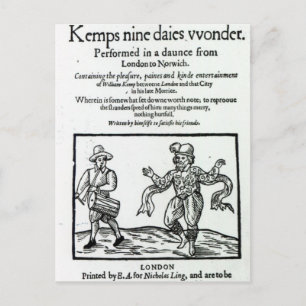 Titlepage to William Kemp's Postcard