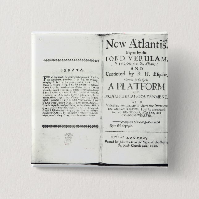 Titlepages to Francis Bacon's 2 Inch Square Button (Front)