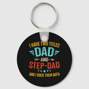 Titles Step Bonus Dad Fathers Day Birthday Christm Keychain